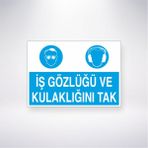 Reysa Tasarım İş Gözlüğü ve Kulaklığını Tak 21X30 cm Yapışkanlı Levha