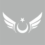 Reysa Tasarım Kanatlı Türk Bayrağı Araba Sticker Beyaz 20X13 cm