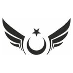 Reysa Tasarım Kanatlı Türk Bayrağı Araba Sticker Siyah 20X13 cm
