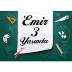 Reysa Tasarım okul ve defter temalı doğum günü afişi 35X50 cm