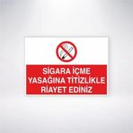 Reysa Tasarım Sigara İçme Yasağına Titizle Riayet Ediniz Sticker 20X28 Cm