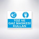 Reysa Tasarım Toz ve Gaz Maskesi Kullan 21X30 cm Yapışkanlı Levha