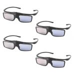 Rf 3D Gözlük, 3D Shutter Gözlük Şarj Edilebilir Rf 3D Tv'ler Ve Projektörler İçin Uygundur Tdg-Bt500a, Ssg-5100Gb, An3dg40, 4'Lü Paket
