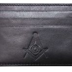 RFID Masonic Minimalist İnce Ön Cep Kredi Kartı Tutucu, Siyah, 3" x 4", Minimalist