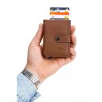 Rfid Özellikli Patlı Mekanizmalı Akordiyon Kartlık Cüzdan Suni Deri - Açık Kahverengi