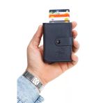 Rfid Özellikli Patlı Mekanizmalı Akordiyon Kartlık Cüzdan Suni Deri - Lacivert