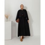 RFK Butik Kadın Fitilli Yelek Jile Elbise Takım - Siyah - S - M