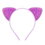 RFTWXHPN Mor ışıltılı kedi kulakları kafa bandı kadınlar için kedi kulak kafa bandı cadılar bayramı partisi kostümü Cosplay saç bantları kadınlar kızlar için kedi kulakları kafa bantları kedi kulak kafa saç