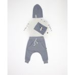 RG Brand Bebek 'OXO' Baskılı 4'lü Set - Pantolon / Uzun Kollu Body / Şapka / Tulum Set_RG226 - 2 - 3 Yaş - Gri