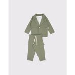 RG Brand Erkek Bebek %100 Keten Kumaş Takım Elbis, 3'lü Takım_RG327 - 9 - 12 Ay - Regular Fit - Haki