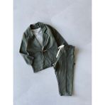 RG Brand Erkek Bebek %100 Keten Kumaş Takım Elbise, 3'lü Takım_RG327 - 2 - 3 Yaş - Regular Fit - Haki