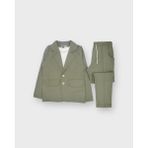 RG Brand Genç Erkek %100 Keten Kumaş Takım Elbise, 3'lü Takım_RG3361 - 12 Yaş - Regular Fit - Haki