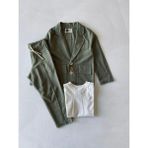 RG Brand Genç Erkek %100 Keten Kumaş Takım Elbise, 3'lü Takım_RG3361 - 13 Yaş - Regular Fit - Haki