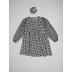 Rg Kids Store Genç Kız V Yakalı ve Büzgülü %100 Müslin Kumaş Elbise ve Toka - Siyah - 13 - 14 Yaş