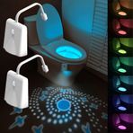 RGB-2 adet 16 Renk Değişen Klozet Işığı Hareket Sensörü ve Yıldız Işığı ile - Baba, Genç Erkekler, Kızlar, Erkekler, Kadınlar için Komik Hediyeler