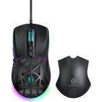Rgb 7 Tuşlu 12.800DPI Makrolu Yazılım App Destekli Değiştirilebilir Başlıklı Gaming Oyuncu Mouse - Siyah