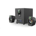 Rgb Işıklı Bilgisayar Hoparlörü Şık Görünümlü Bluetooth 2+1 Speaker Hoparlör - Siyah