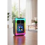 RGB Işıklı Bluetooth Hoparlör USB TF FM 12W Taşınabilir KTS-2452 Siyah