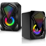 Rgb Işıklı Gaming Pc Bilgisayar Hoparlörü 1 + 1 Speaker X2
