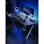Rgb Işıklı Oyuncu Masası – 120X60 cm | Kulaklık Askısı ve Bardaklık Dahil
