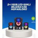 Rgb Işıklı USB Hoparlör Seti 9W Çıkış Gücü Derin Bas - Farklı ürün farklı renk