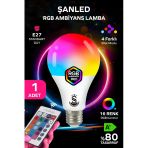 Rgb Led Lamba Ampül Kumandalı Ambiyans Aydınlatma Tasarruflu Renk Değiştiren Led Işık 1 Adet
