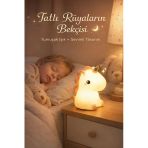 Rgb Led Sevimli Unicorn Çocuk Odası Gece Masa Lambası Renk Değiştiren Yumuşak Silikon Usbli Şarjlı