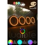 RGB Neon LED Hoparlör Kapağı Seti – 4'lü 16cm | RF Kumandalı | 12V & 24V Uyumlu