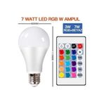 RGB Uzaktan Kumandalı 16 Renk Ampul Qenos