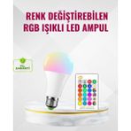 Rgb Uzaktan Kumandalı LED Ampul 16 Renk Dekoratif Aydınlatma - 1 - 10 W