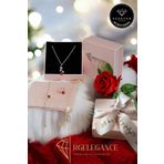 RGELEGANCE Premium Accessories 925 Ayar Gerçek Gümüş Sevgiliye Hediye Kırmızı Gül Figürlü Gümüş Kadın Kolye Bileklik Yüzük Seti