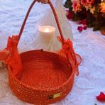 Rh Galaxsi Tekstil Rh Gala x si Tekstil Galaksi Desenli Söz Sepeti 26 cm Genişlik 28 cm Yükseklik Özel Günler İçin - Kırmızı