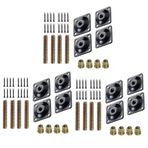 Rheross 12 adet mobilya bacak montaj plakaları kanepe bacak ek plakaları M8 askı cıvataları vidalar adaptörleri Metal plakalar braketi kiti