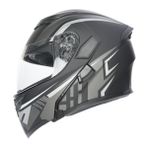 Rhkc 902 Çene Açılır Vizörlü Kask Mat Siyah/gri - XL