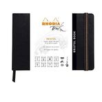 Rhodia 116114C - Eskiz defteri Bristol Book, 32 yaprak boş, beyaz Bristol kağıdı, 205 g, 21 x 14,8 cm 205 g, yatay format, yumuşak kapak, suni deri, siyah, 1 adet