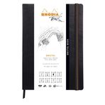 Rhodia 116115C - Eskiz defteri Bristol Book, 32 yaprak boş, beyaz Bristol kağıdı, 205 g, DIN A4, 21 x 29,7 cm, dikey, yumuşak kapak, suni deri, siyah, 1 adet