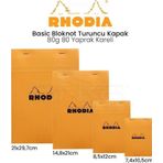 Rhodia Basic Bloknot Turuncu Kapak 80G 80 Yaprak Kareli