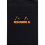 Rhodia Basic Üstten Zımbalı Bloknot A6 Kareli Siyah