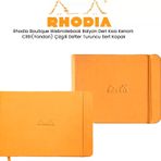 Rhodia Boutique Webnotebook İtalyan Deri Kısa Kenarlı Ciltli Turuncu Sert Kapak Çizgili Defter