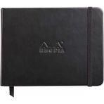 Rhodia Boutique Webnotebook İtalyan Deri Kısa Kenarlı Siyah Sert Kapak Ciltli Çizgili Defter