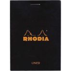 Rhodia Classic Üstten Zımbalı A7 Çizgili Defter Black