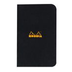 Rhodia Kareli Zımbalı Defter, Siyah, 75x120 mm