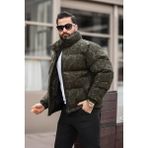 Rhones Erkek Dik Yaka Kışlık Flok Mont - Haki - XL