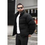 Rhones Erkek Dik Yaka Kışlık Örme Mont - Siyah