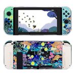 RHOTALL Nintendo Switch ile Uyumlu Sevimli Şeffaf Sert Kılıf, Anahtar Konsolu ve Joycon Kontrolörü için Parıltılı Koruyucu Kapak Aksesuarları Çizilmez Tasarımlı - Glowworm