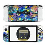 RHOTALL Nintendo Switch OLED ile Uyumlu Şeffaf Kapak Kılıfı, Şalter OLED Konsol için Sevimli Desenli Şeffaf Kılıf, Joycon Kumandası için Rahat Kavrama Kabuğu - Glowworm