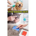 rianka Kedi Köpek Yıkama Kesesi Bit Pire Tarağı Diş Fırçası 3'lü Bakım Seti