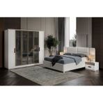 Rias White Reflekte Camlı Yatak Odası Takımı - Beyaz