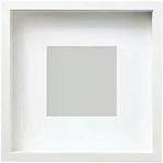 RIBBA SANNAHED 25X25 CM DERİN BEYAZ KARE AHŞAP FOTOĞRAF RESİM ÇERÇEVESİ PASPARTULU
