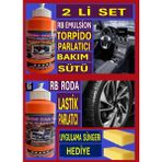 Ribbon Car Wax 2 Li Set Torpido Parlatıcı Süt Sülükon+ Lastik Parlatıcı 1 kg lık